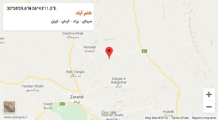 روستای ختم آباد بر روی نقشه
