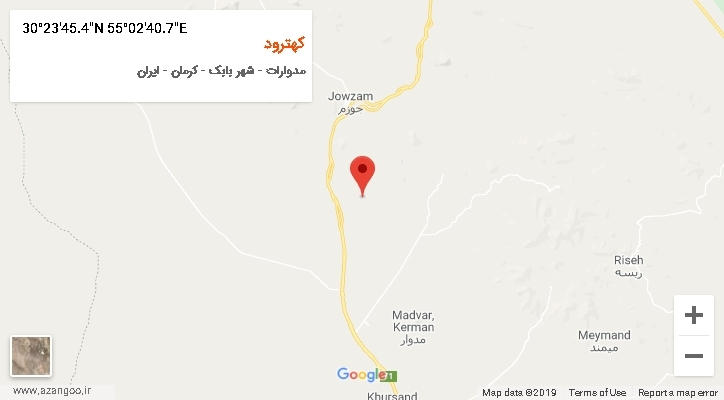 روستای کهترود بر روی نقشه