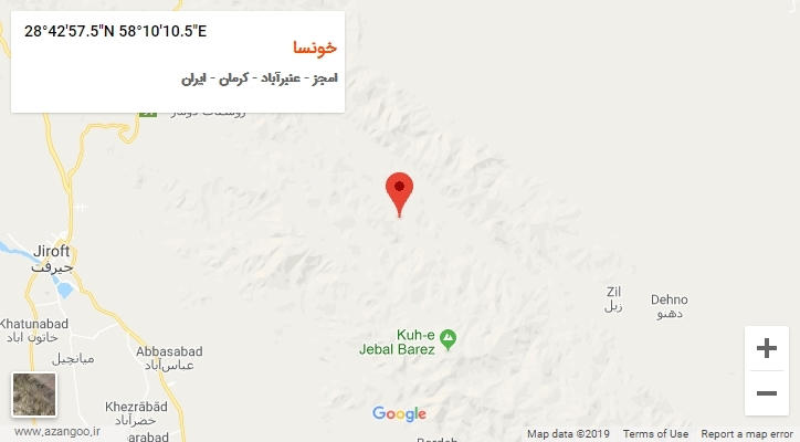 روستای خونسا بر روی نقشه