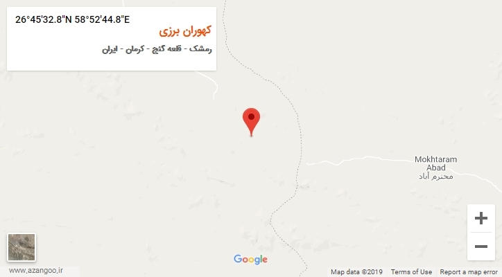 روستای کهوران برزی بر روی نقشه