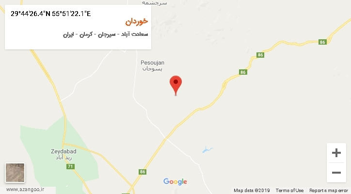 روستای خوردان بر روی نقشه