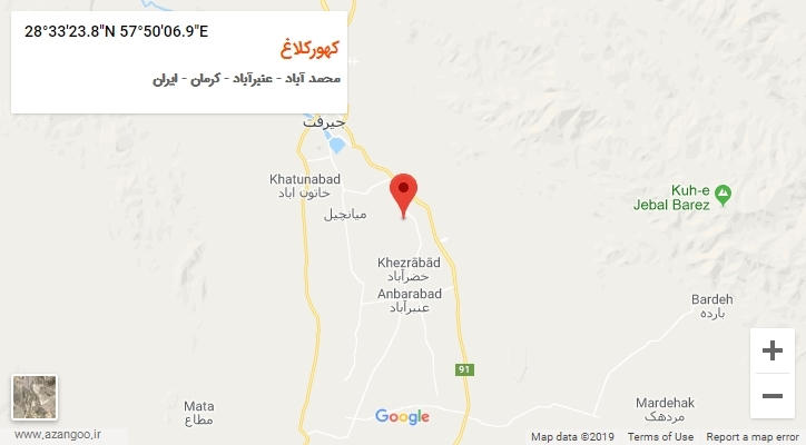 روستای کهورکلاغ بر روی نقشه