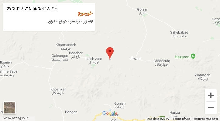 روستای خورموج بر روی نقشه