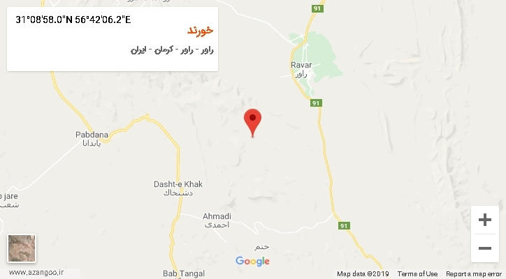 روستای خورند بر روی نقشه