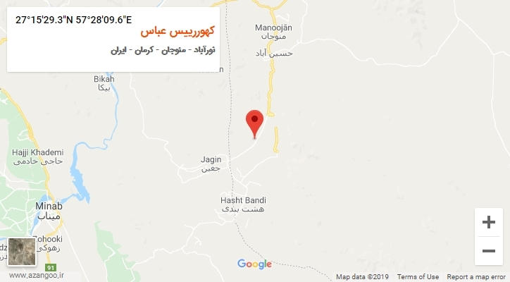 روستای کهوررییس عباس بر روی نقشه