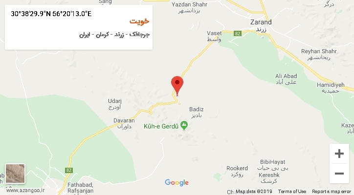 روستای خویت بر روی نقشه