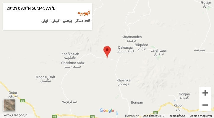روستای کهوییه بر روی نقشه