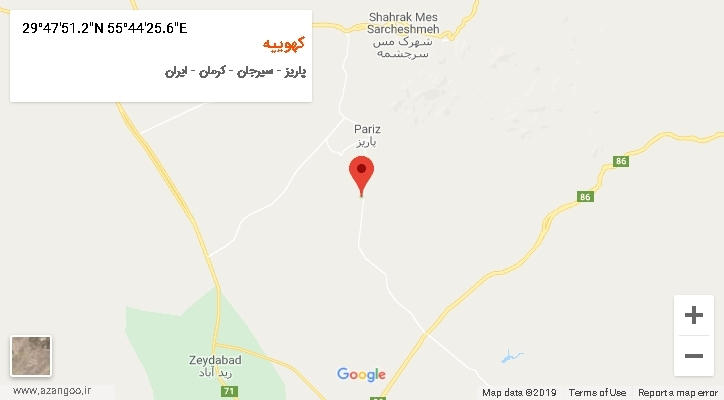 روستای کهوییه بر روی نقشه