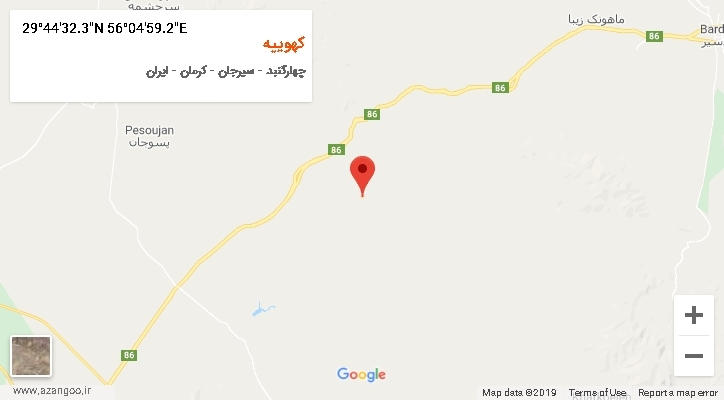 روستای کهوییه بر روی نقشه