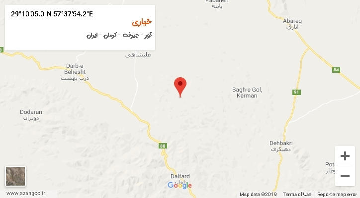 روستای خیاری بر روی نقشه