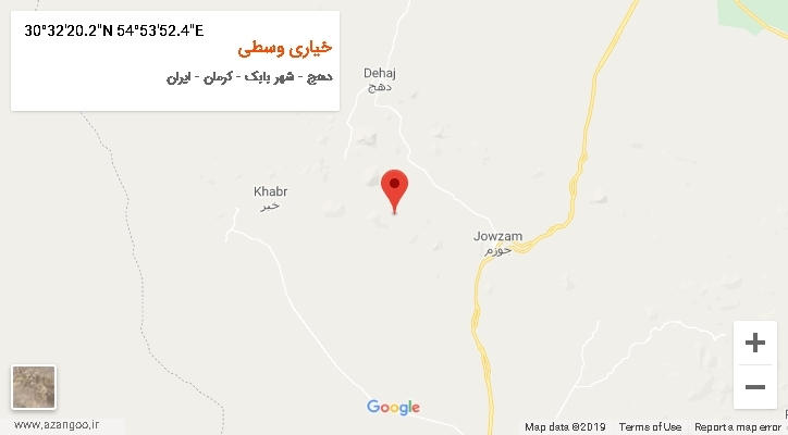 روستای خیاری وسطی بر روی نقشه