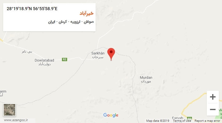 روستای خیرآباد بر روی نقشه