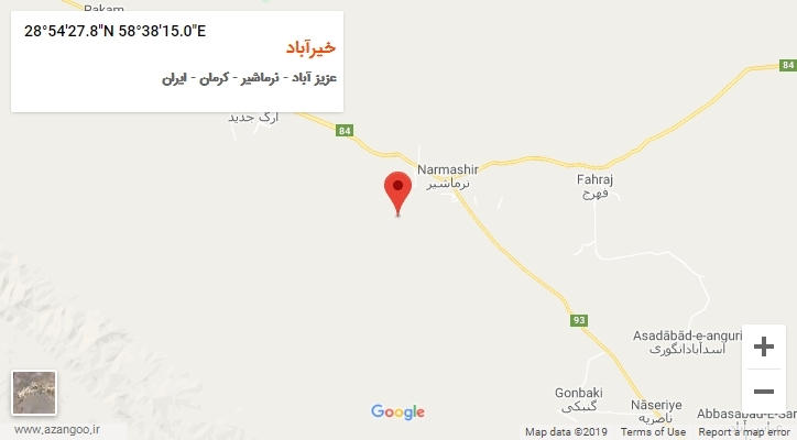 روستای خیرآباد بر روی نقشه