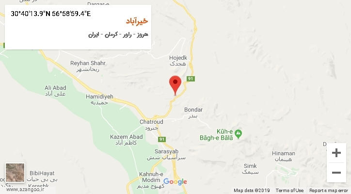 روستای خیرآباد بر روی نقشه
