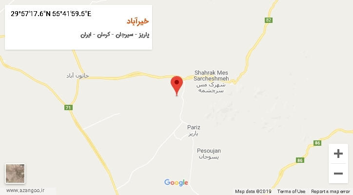 روستای خیرآباد بر روی نقشه