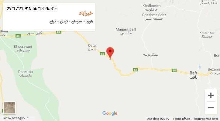 روستای خیرآباد بر روی نقشه