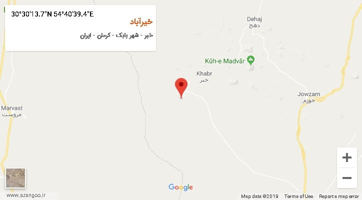 روستای خیرآباد بر روی نقشه