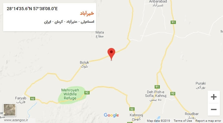 روستای خیرآباد بر روی نقشه