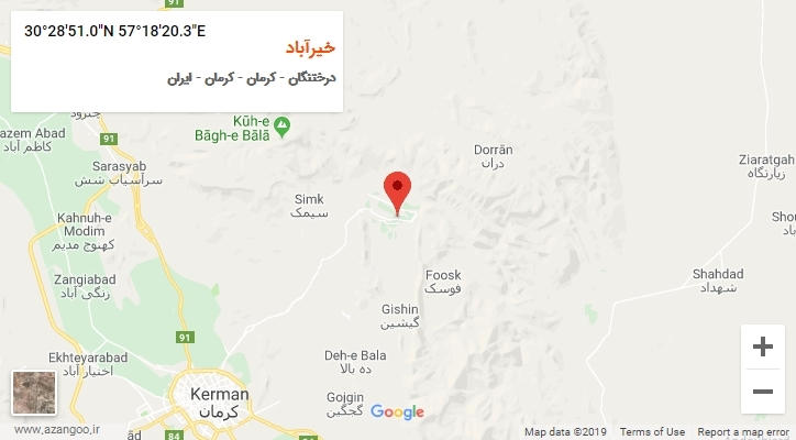 روستای خیرآباد بر روی نقشه