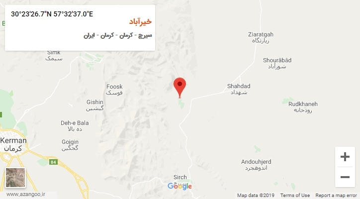 روستای خیرآباد بر روی نقشه