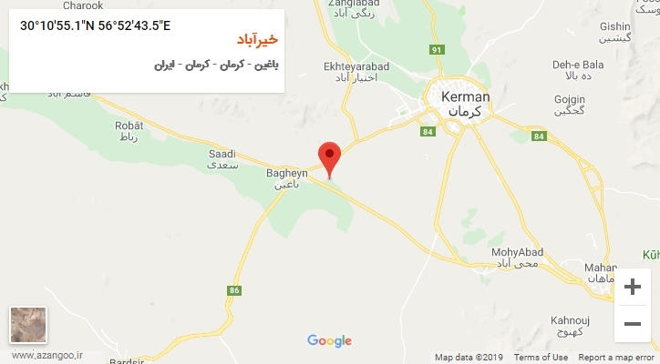 روستای خیرآباد بر روی نقشه