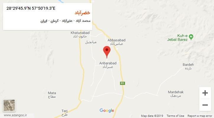 روستای خضرآباد بر روی نقشه