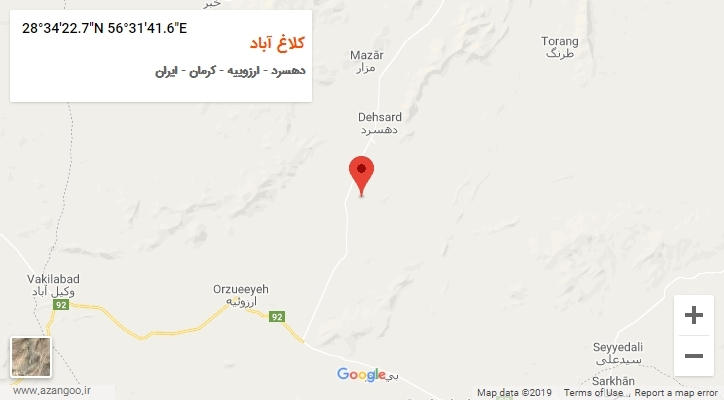 روستای کلاغ آباد بر روی نقشه