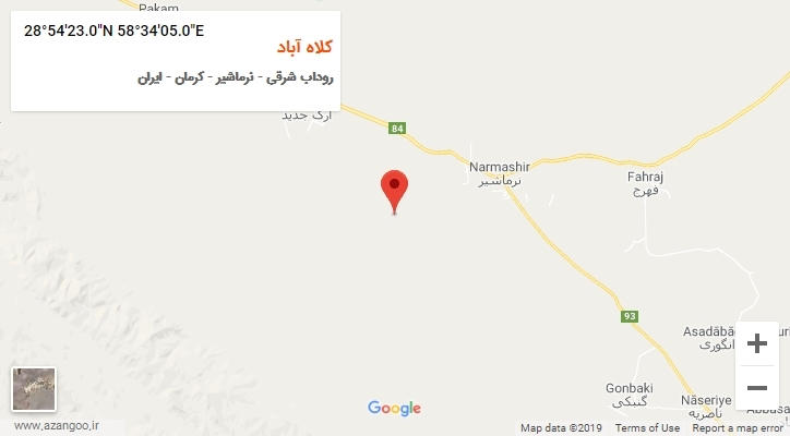 روستای کلاه آباد بر روی نقشه