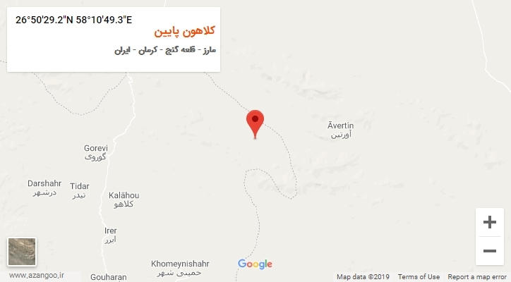 روستای کلاهون پایین بر روی نقشه