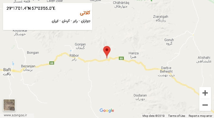 روستای کلانی بر روی نقشه