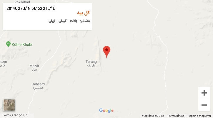 روستای کل بید بر روی نقشه