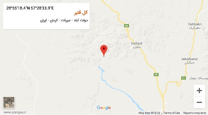 روستای کل قنبر بر روی نقشه