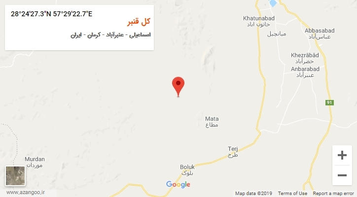 روستای کل قنبر بر روی نقشه