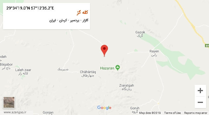 روستای کله گز بر روی نقشه