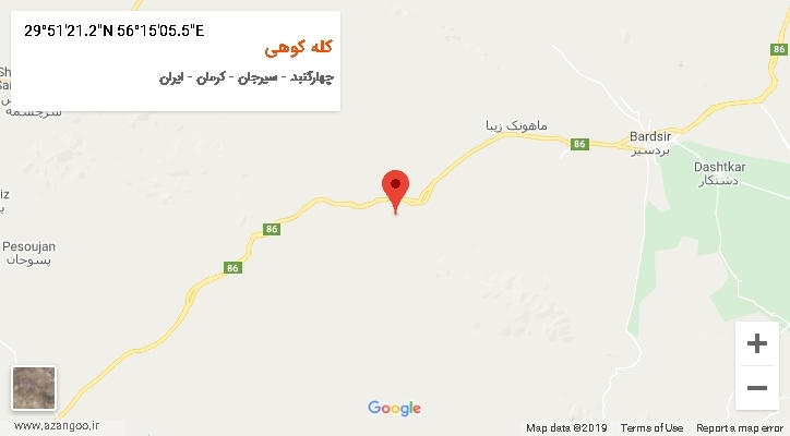 روستای کله کوهی بر روی نقشه