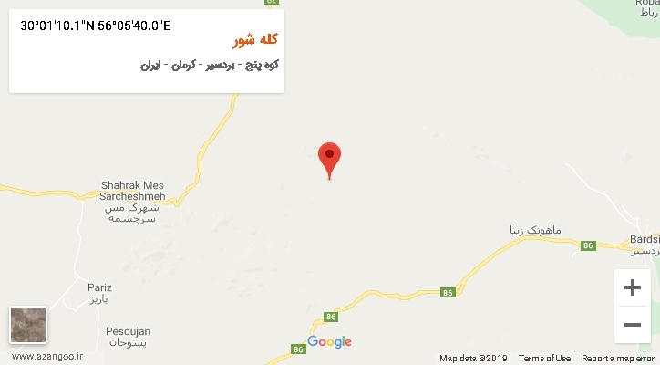روستای کله شور بر روی نقشه