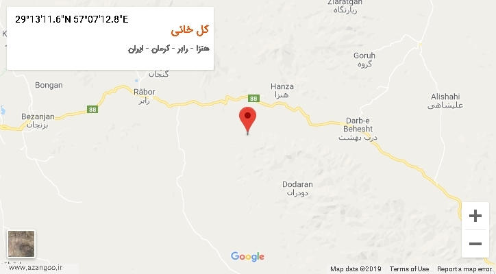 روستای کل خانی بر روی نقشه