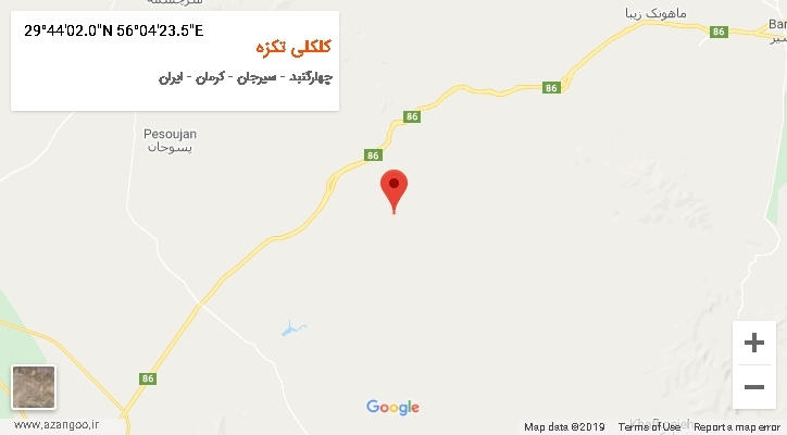 روستای کلکلی تکزه بر روی نقشه