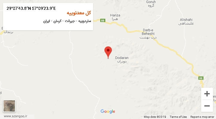 روستای کل معدنوییه بر روی نقشه