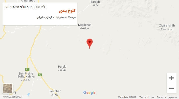 روستای کلوخ بندی بر روی نقشه