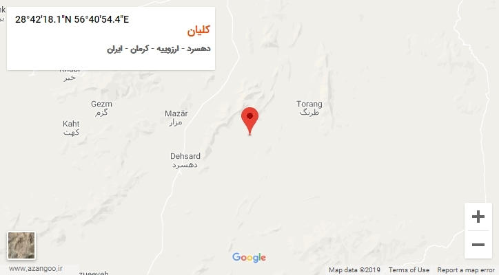 روستای کلیان بر روی نقشه