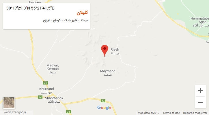 روستای کلیلان بر روی نقشه
