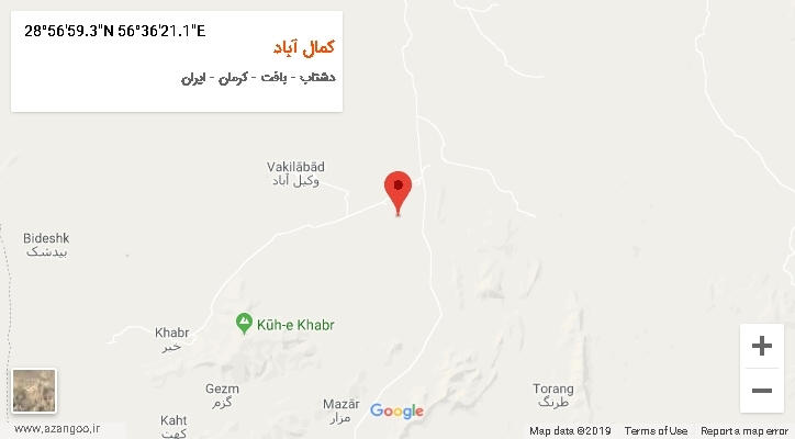 روستای کمال آباد بر روی نقشه