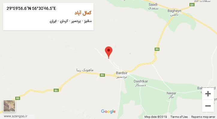روستای کمال آباد بر روی نقشه