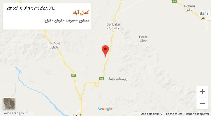 روستای کمال آباد بر روی نقشه