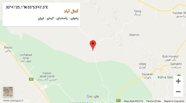 روستای کمال آباد بر روی نقشه