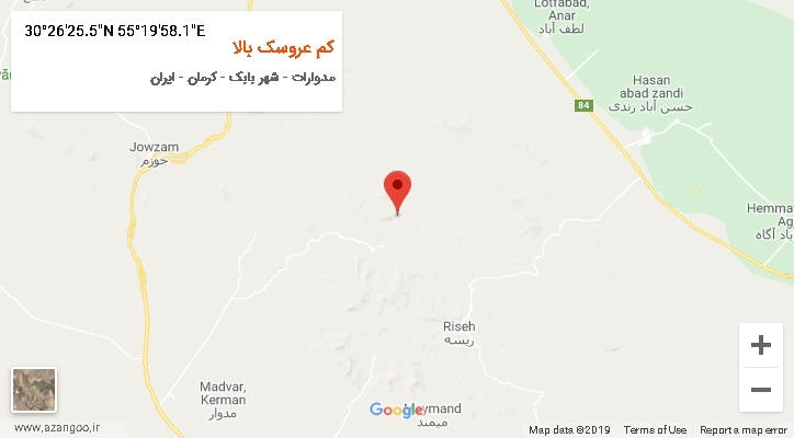 روستای کم عروسک بالا بر روی نقشه