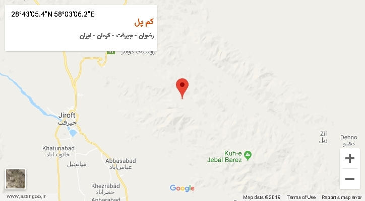 روستای کم پل بر روی نقشه
