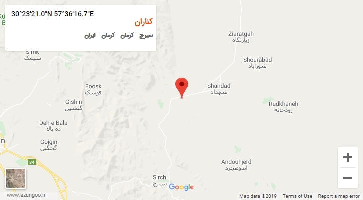 روستای کناران بر روی نقشه