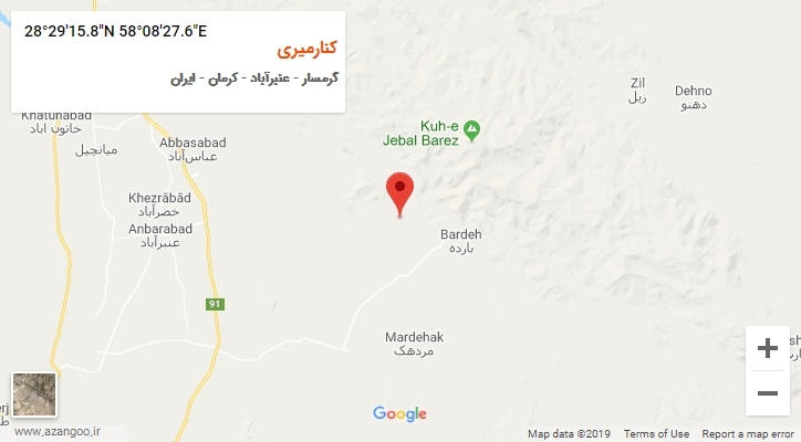 روستای کنارمیری بر روی نقشه